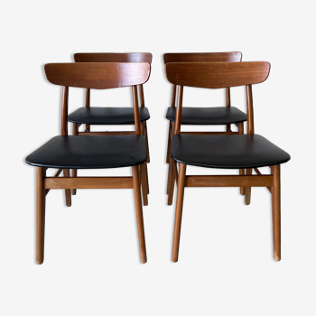 Set of 4 Danish design chairs in teak - skai