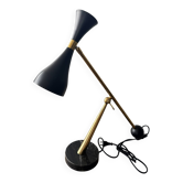 Eichholtz Cordero desk lamp in brass, black metal and marble.