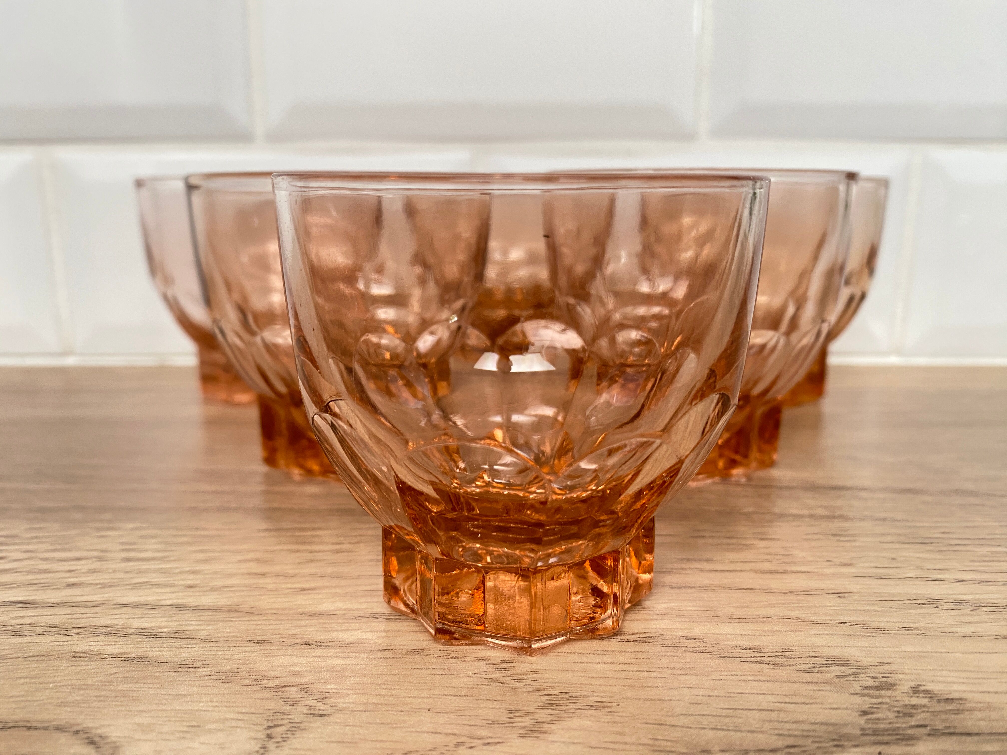 Set de 6 verres vintage Luminarc étoile rose