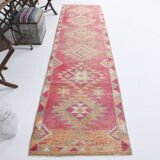 3x10 Rug For Kitchen Pink Turkish Runner Rug, 86x321Cm SK 18318