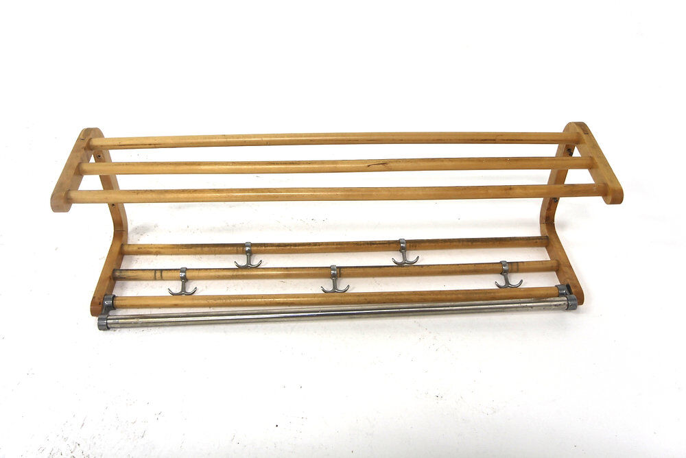 Scandinavian beech coat rack, Sweden, 1950