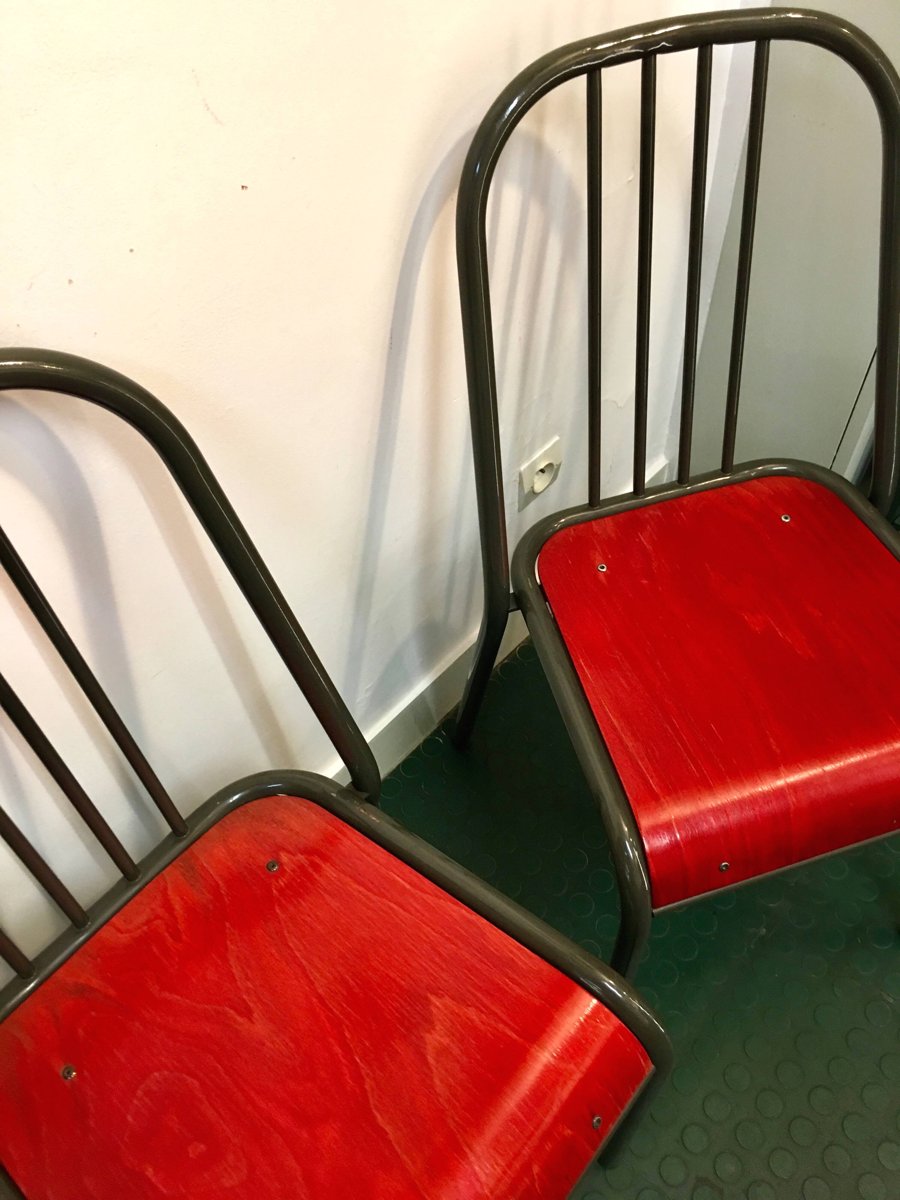 Paire chaises industrielles vintage