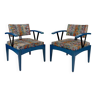 Pair of Baumann designer armchairs, France, 1970s/80s