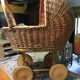 Wicker cradle on wheels by Leipold