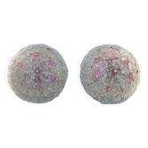 Magnifique ensemble de 2 fleurs de plafond en verre de Murano, signé Seguso pour Venini.