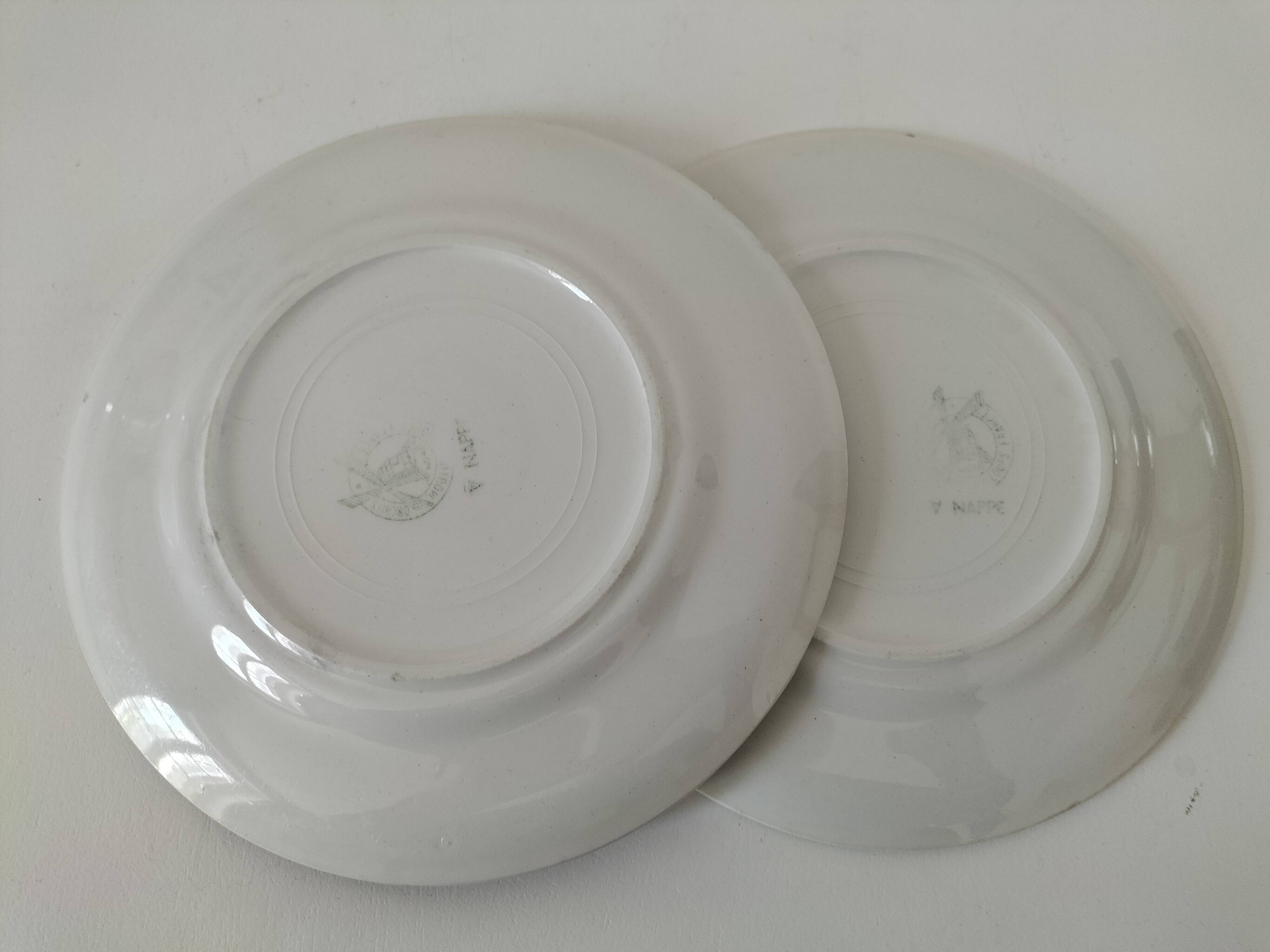 Set of dessert plates Moulin des Loups model Pink Tablecloth – 1950s