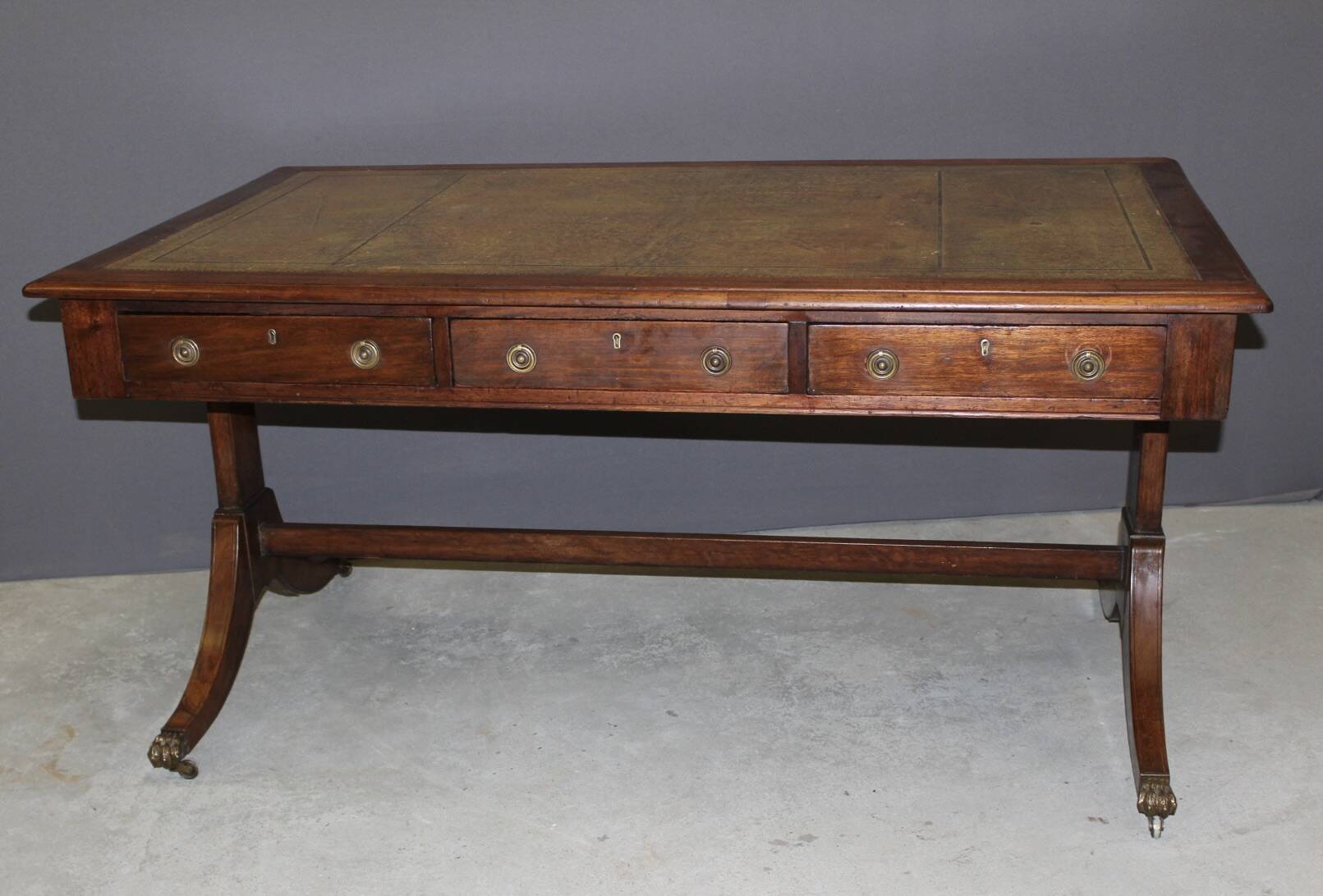 English mahogany bureau plat circa 1900