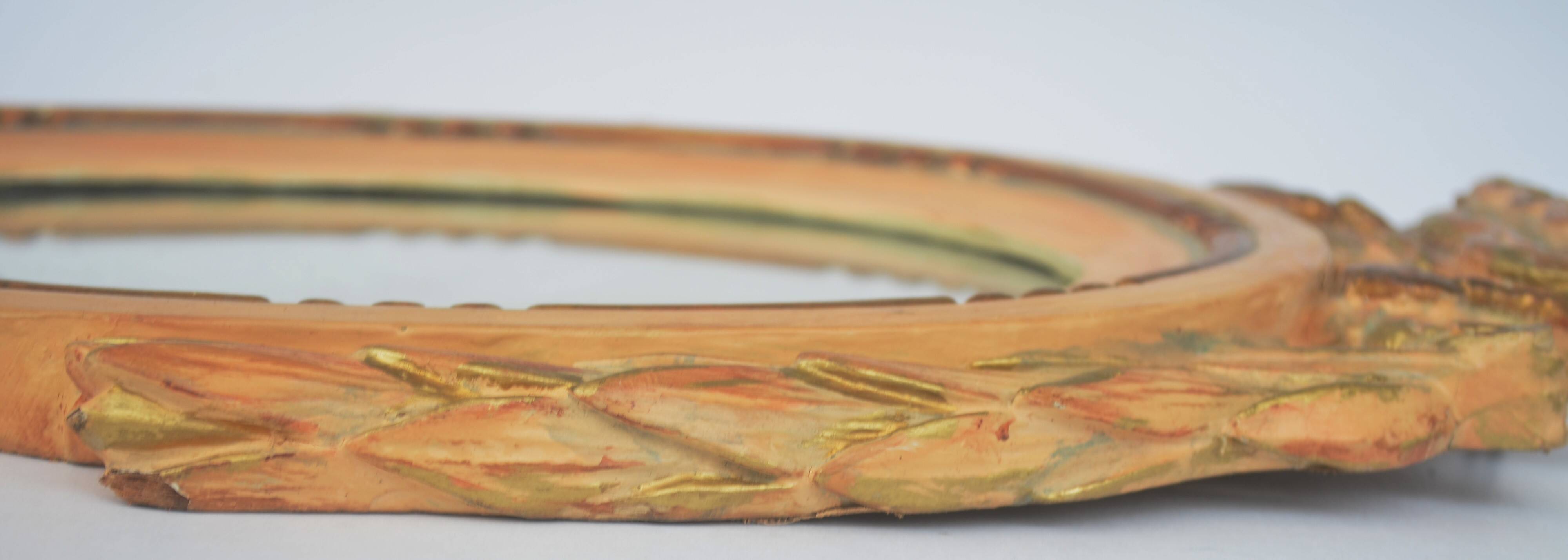 Antique Gilded Wood Mirror a Fronton Louis XVI Style