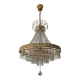 Brass hot air balloon chandelier with cascade of tassels