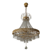 Brass hot air balloon chandelier with cascade of tassels