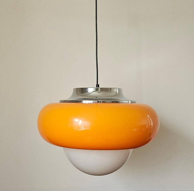 Large Rare Mid-Century Pendant by Meblo, Harvey Guzzini, AGE, Italy, 1970