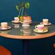 Round bistro table with tulip base in Art Deco style from the 1990s.