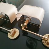 Pair of brass articulated wall sconces