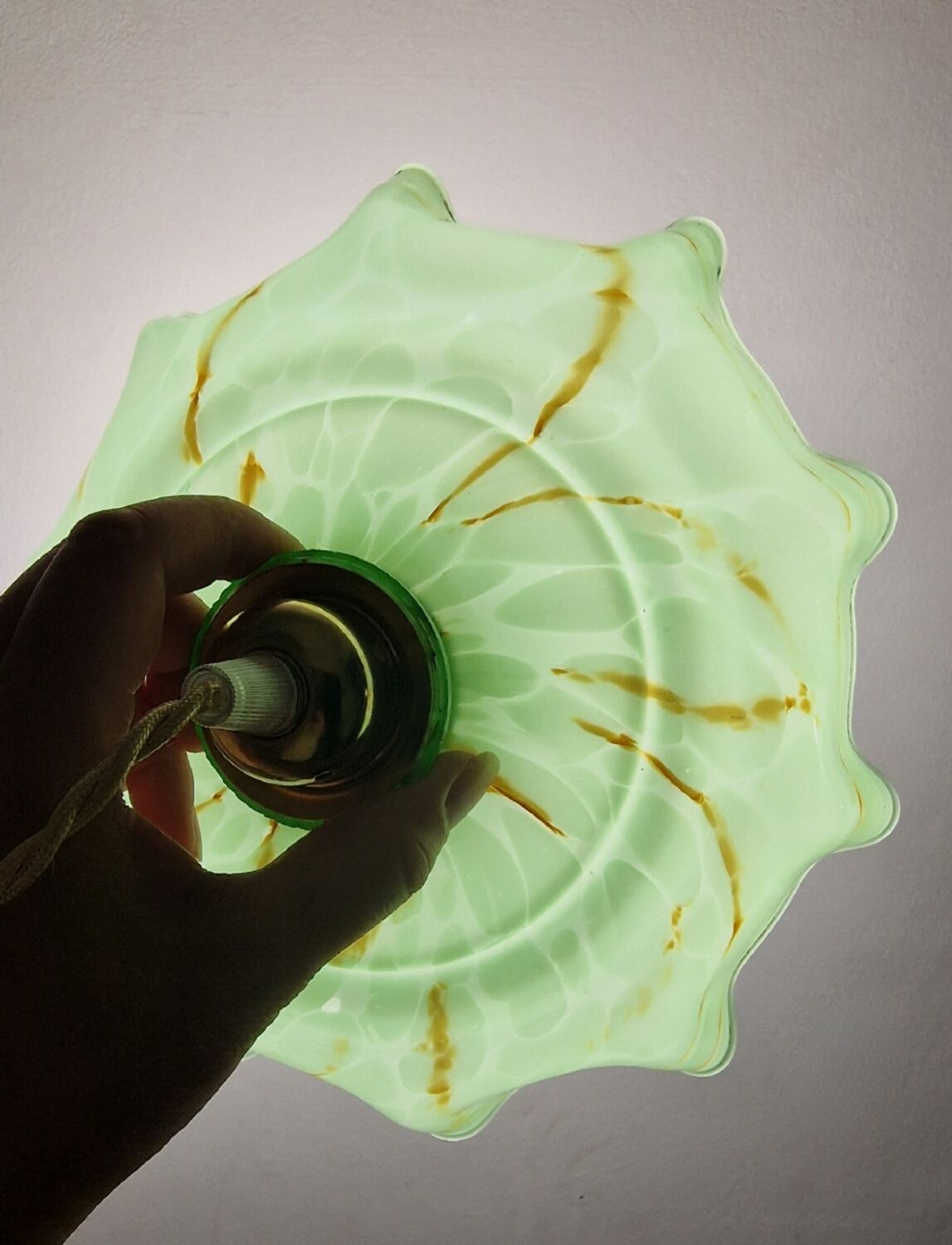 Caramel marbled green pendant light