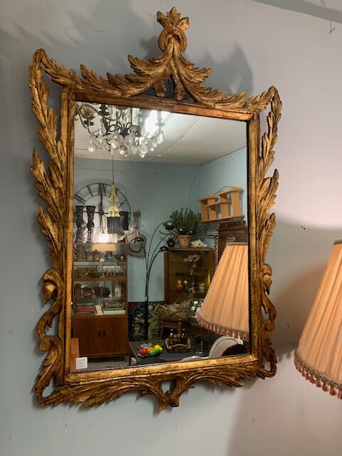 Carved gilded wood mirror