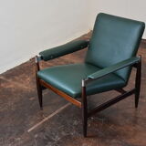 Fauteuil en palissandre & simili cuir modèle 112 par Leolux, années 1960