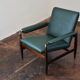 Fauteuil en palissandre & simili cuir modèle 112 par Leolux, années 1960