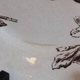 3 plates with hors d'oeuvre in Terre de Fer HB Choisy bird decoration