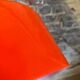 Vintage orange opaline glass pendant light, 1970s
