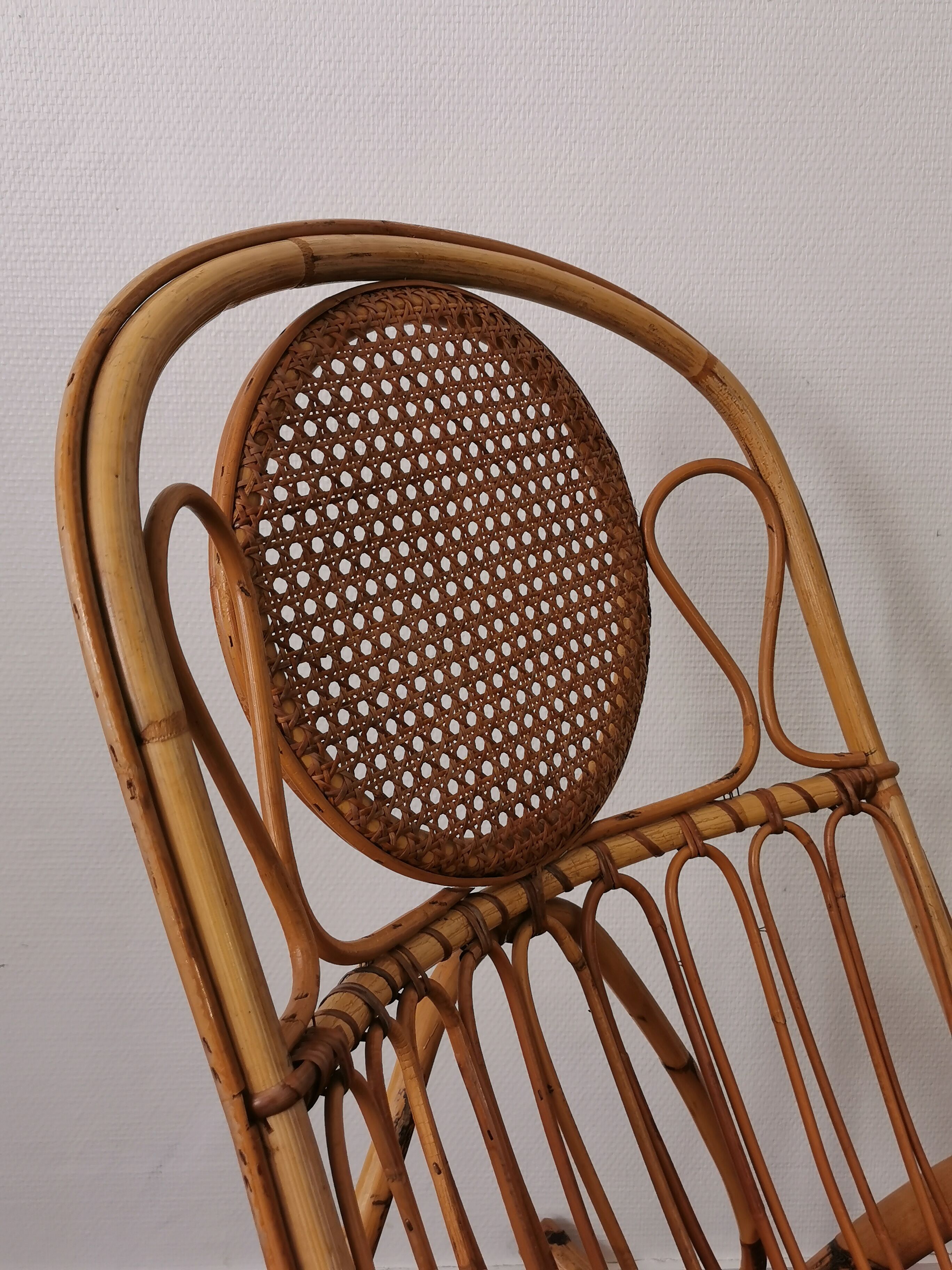 Rocking-chair in balboa and rattan