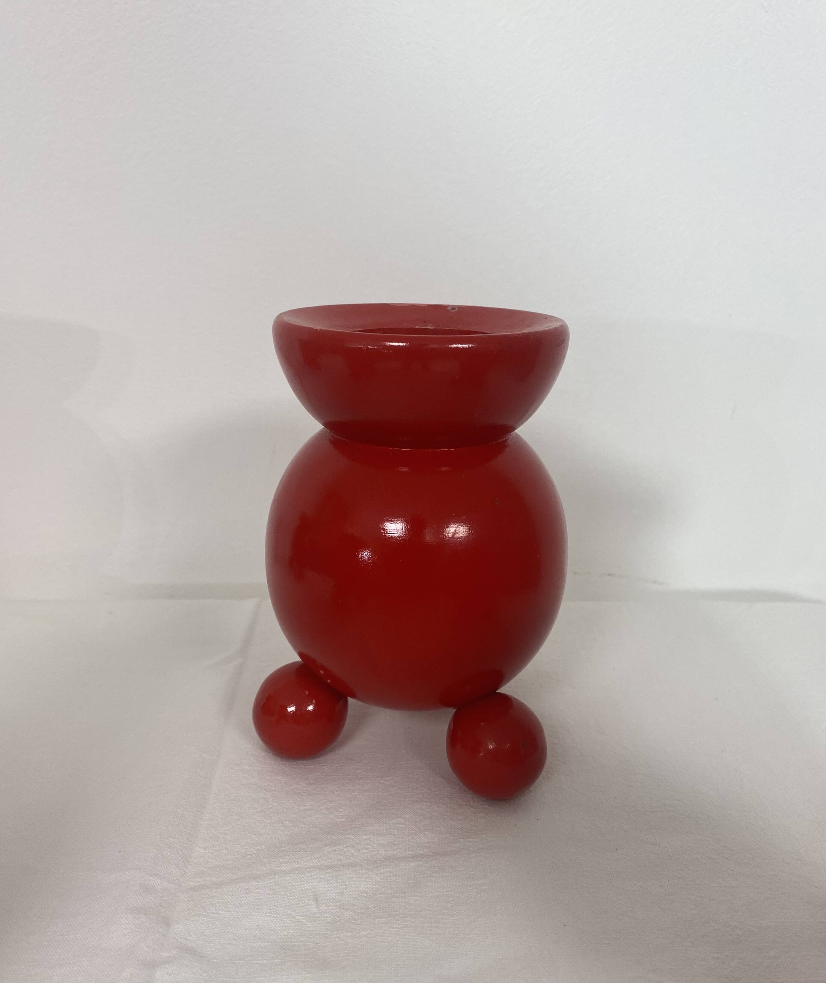 Set of 4 Swedish wooden candlesticks – 1950s