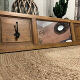 Wall mounted coat rack with mirror