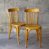 Lot of 2 chairs Fischel bistrot 1935 star seat
