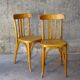 Lot of 2 chairs Fischel bistrot 1935 star seat