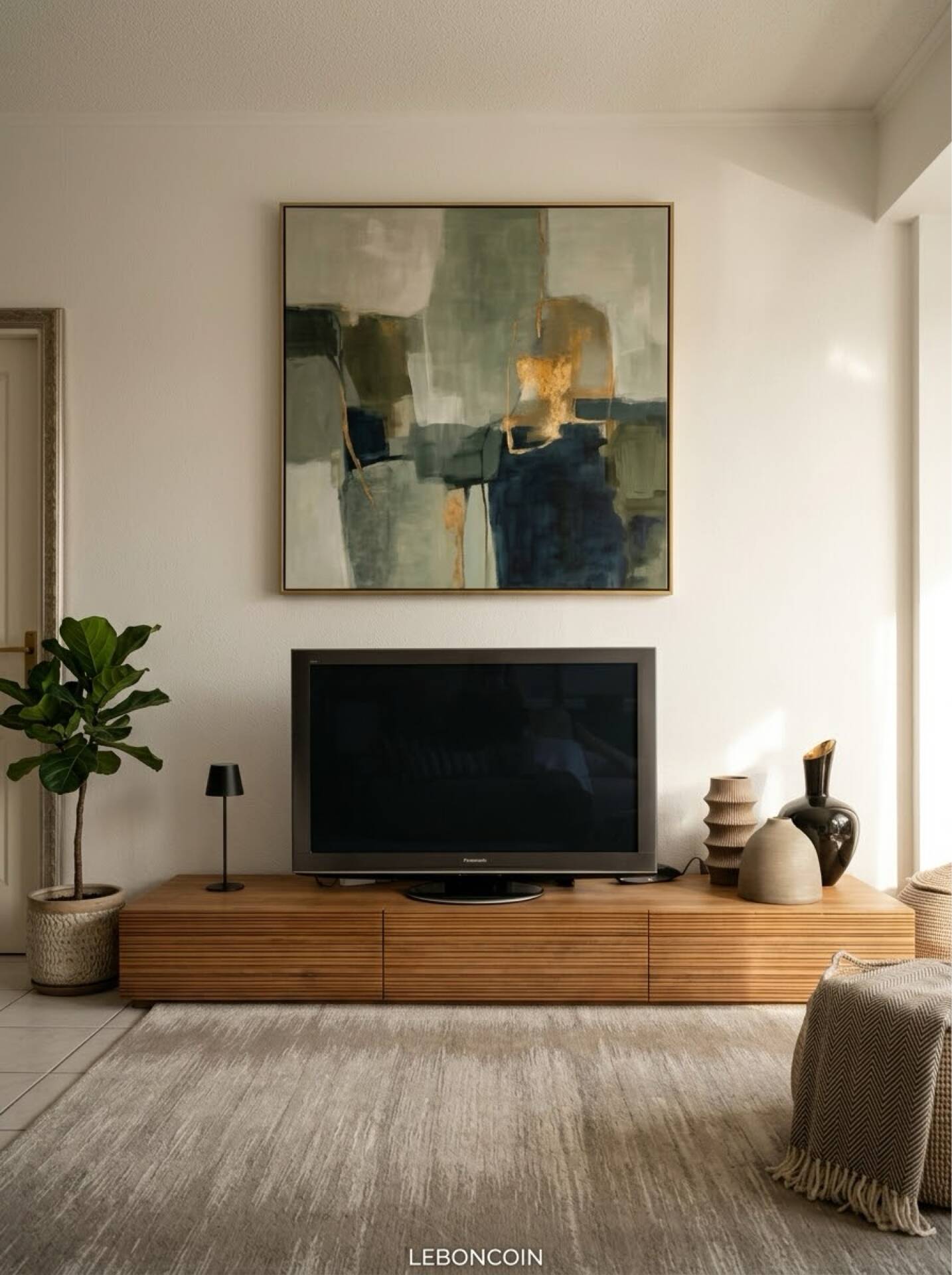 Solid oak TV unit