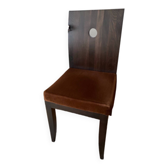 Chaise en bois brun-noir Nobilis