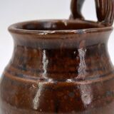 Brown ceramic wall vase by Guy Baudat, 1970s