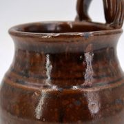 Brown ceramic wall vase by Guy Baudat, 1970s.