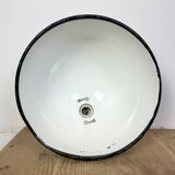 Industrial Soviet White Enamel Pendant Lamp, 1960s