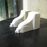Pair of Carrara marble supports