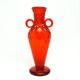 Vase, modernism, red glass, designed by M. Gołogórski, Poland, 1970s