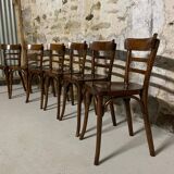 Set of 6 stamped Baumann chairs – bent wood – bistro style