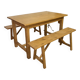 Solid oak farm table and benches