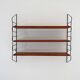 1960s Scandinavian Wall Shelf "hylla" in Mahogany and Metal