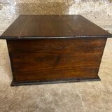 Vintage pathé vinyl record storage cabinet with 2 wooden compartments and hinged doors (wine)