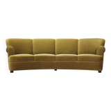 Green velour sofa, Danish design, 1960s, production: Denmark