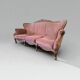 Fauteuil / canapé / trois places baroque vintage rose poudré