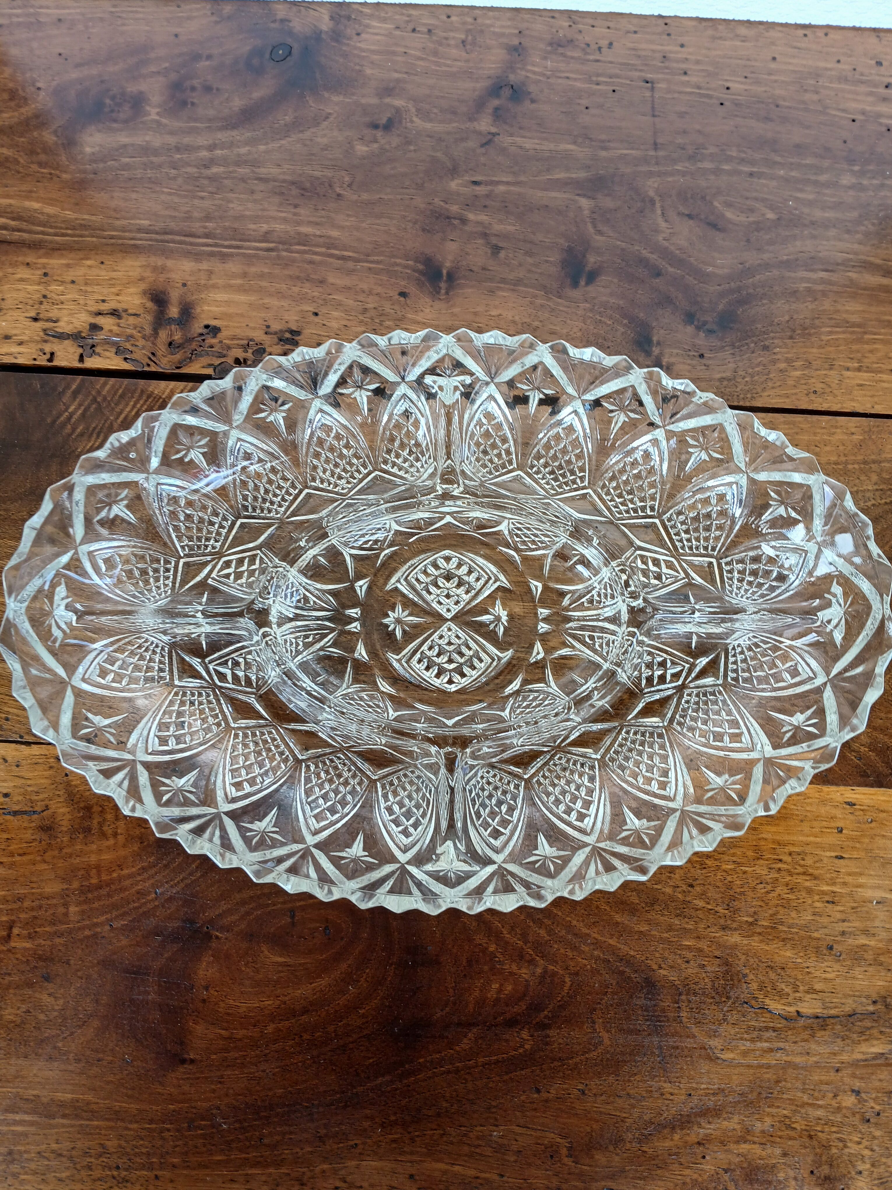 Vintage glass aperitif plate France