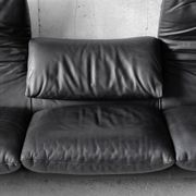 Maralunga black leather sofa 3 seater, Vico Magistretti for Cassina