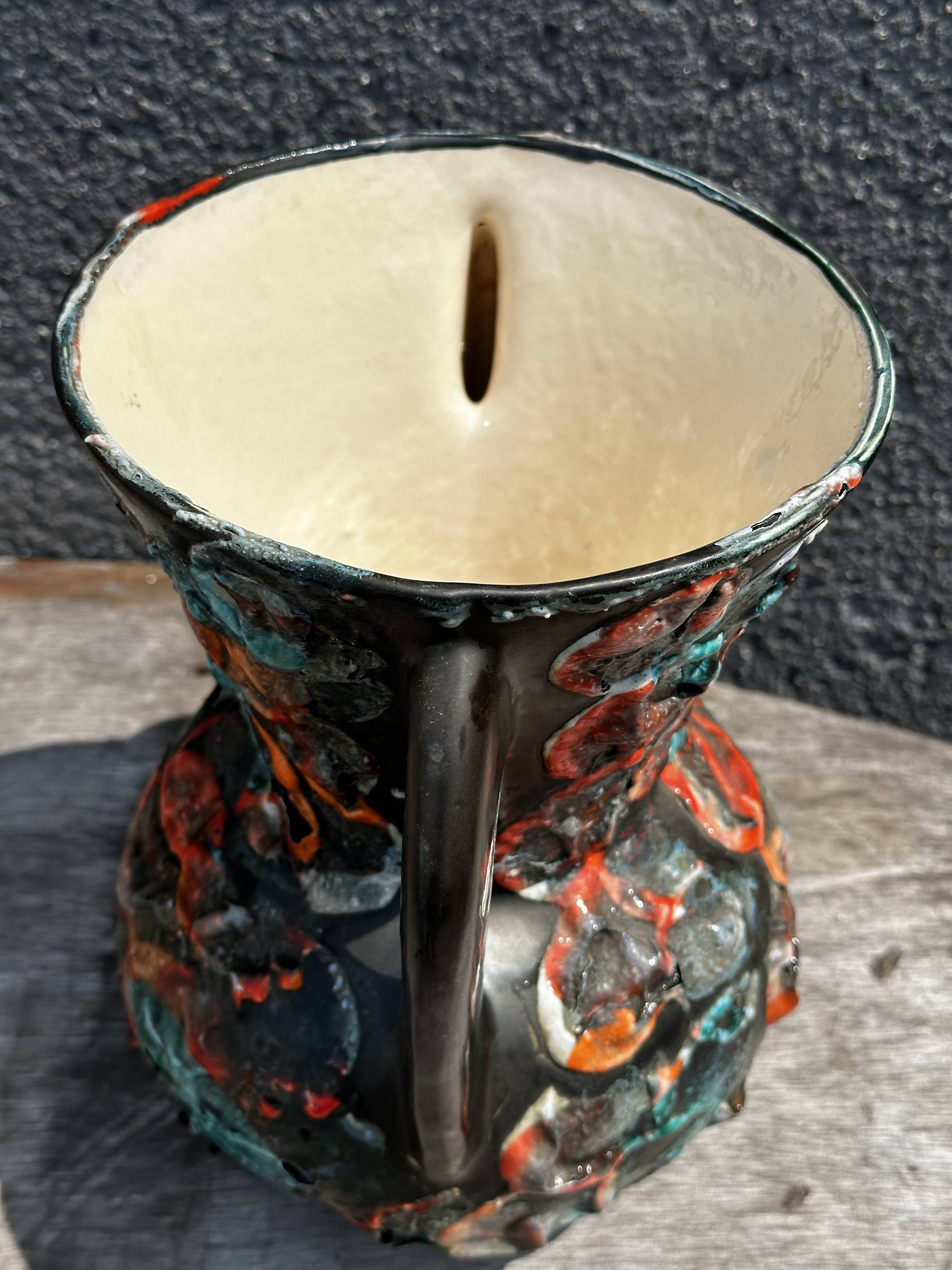 Rocaille amphora vase, Fat Lava