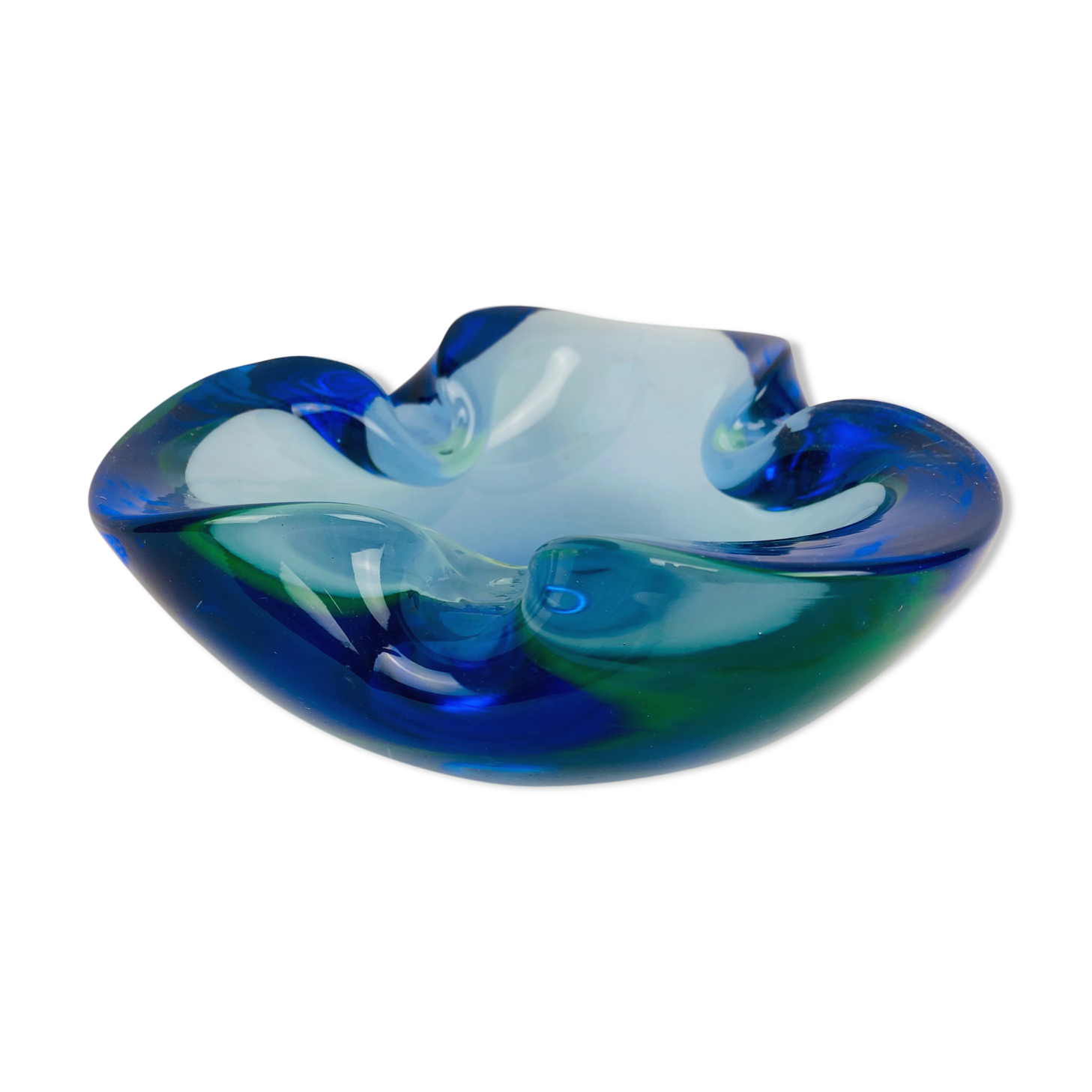 Murano's polished glass vintage ashtray, 1960