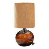 Large blown glass and jute table lamp, 1970