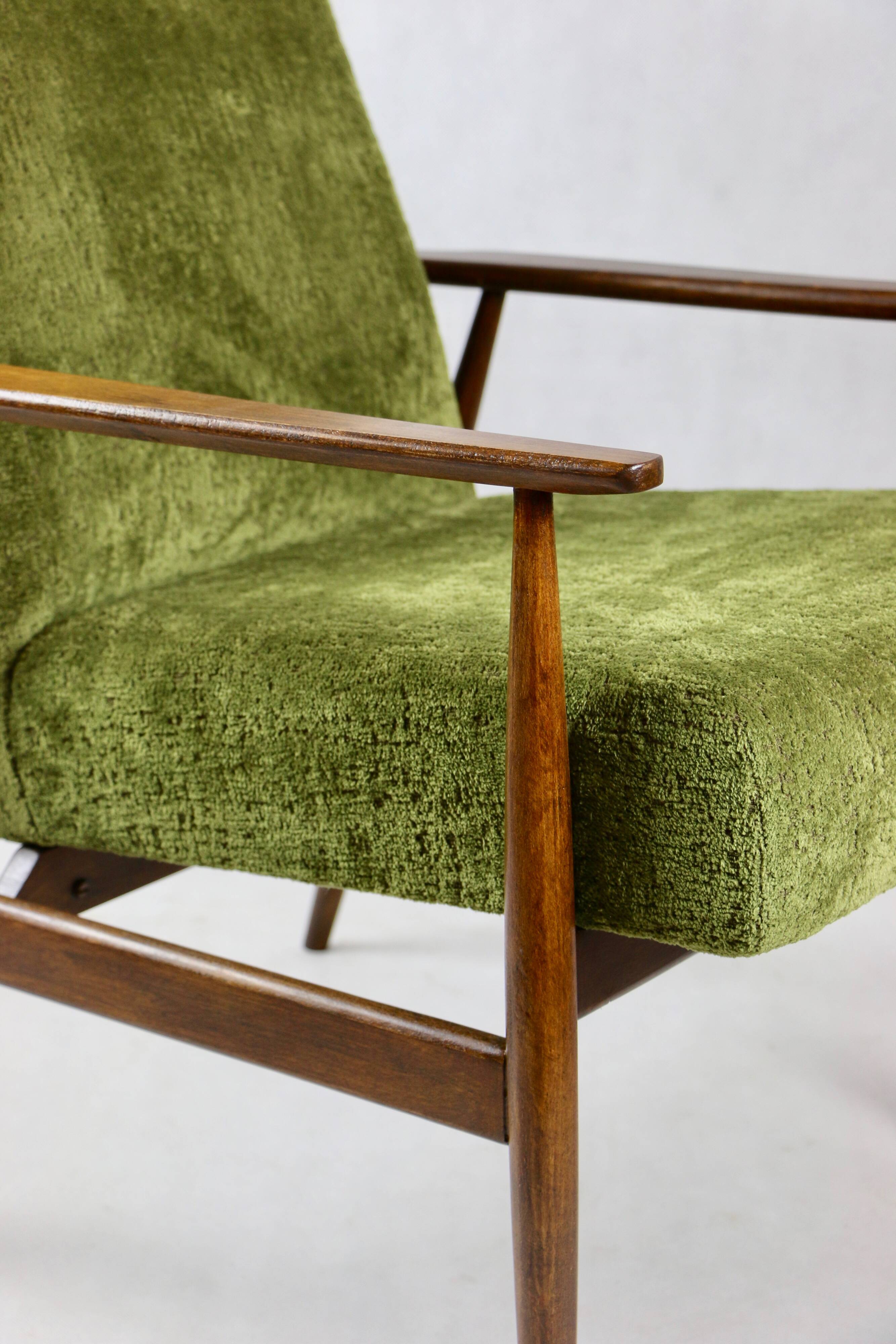 Vintage Green Olive Fox Easy Chair, 1970s