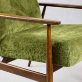 Vintage Green Olive Fox Easy Chair, 1970s