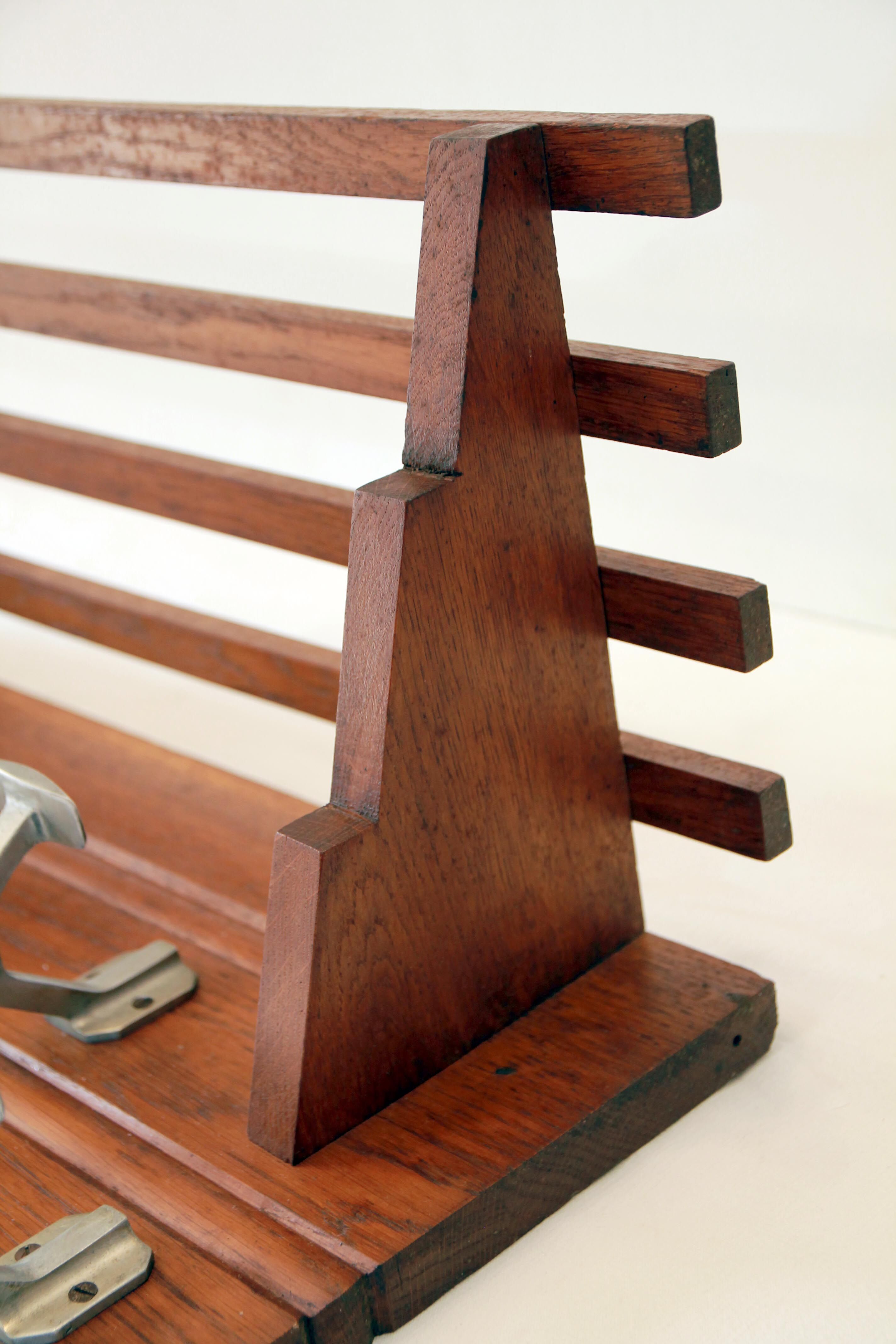 Baggage door and wooden coat rack