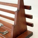 Baggage door and wooden coat rack